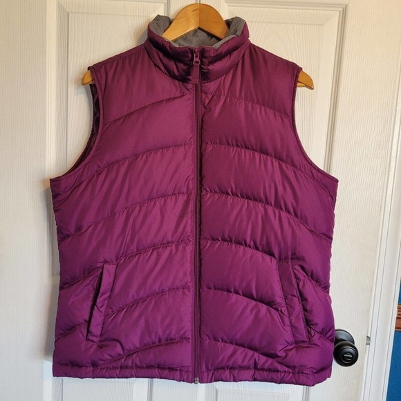 Lands' End Jackets & Blazers - Lands End Womens Quilted Puffer Vest Jacket Size Medium Pink 90 Down 10 feathers